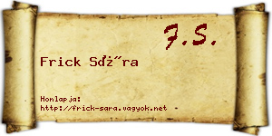 Frick Sára névjegykártya