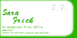 sara frick business card